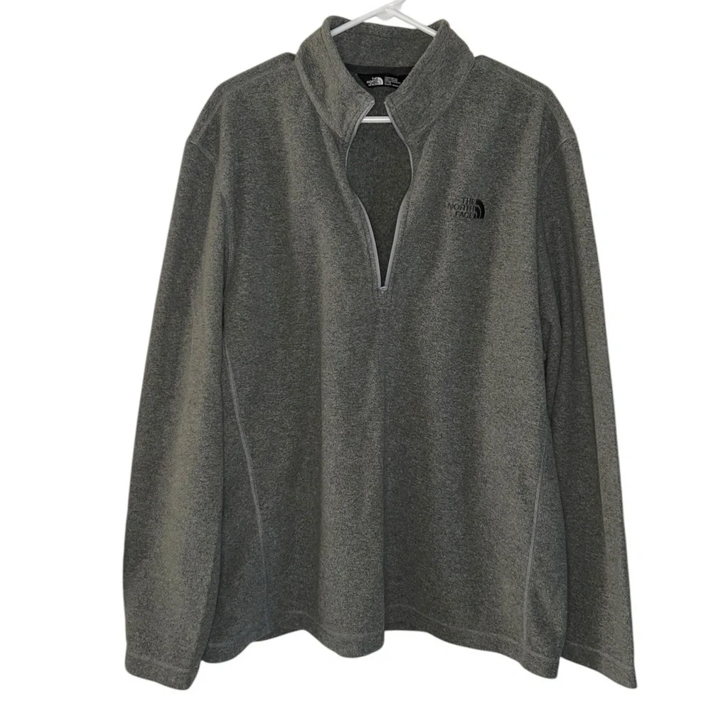 The North Face 1/4 Zip Fleece Pullover Gray Men's Size XL Hiking Outdoor Active
